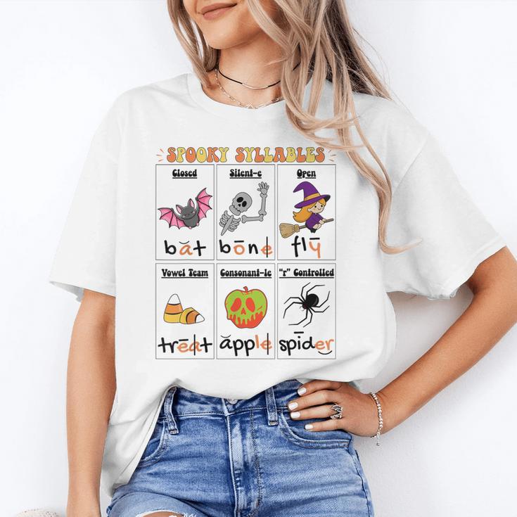 Halloween Reading Spooky Syllables Teacher Vintage Unisex T-Shirt, funny gift Halloween Reading Spooky Syllables Teacher Vintage Unisex T-Shirt, funny gift