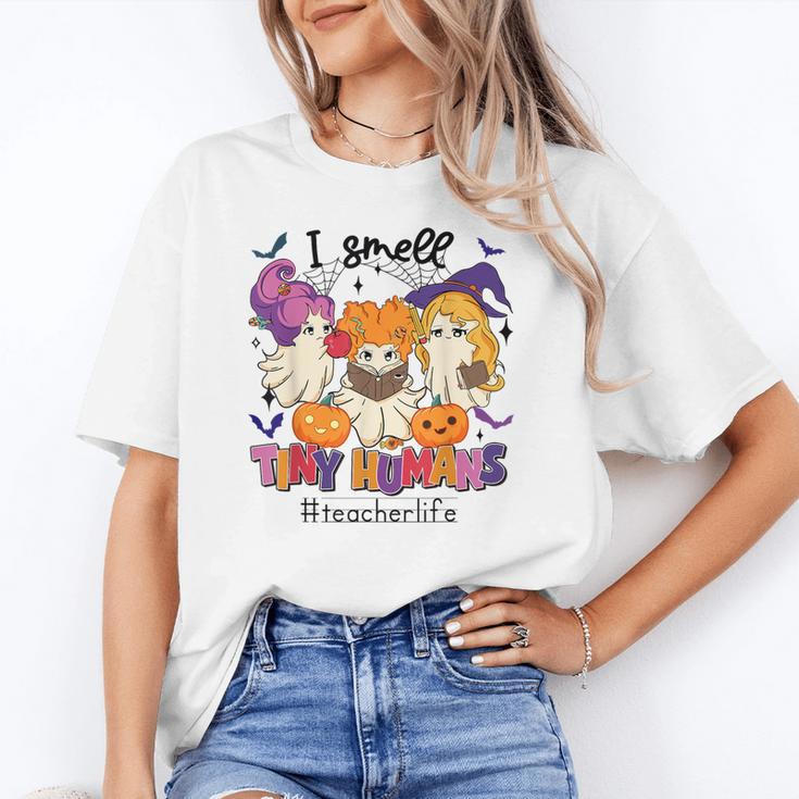 Halloween Teacher Smell a Tiny Human Ghost Spooky Season Unisex T-Shirt, funny gift