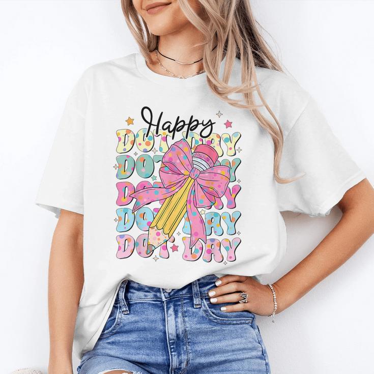 Happy Dot Day 2025 Coquette Bow Teachers Kids Boys Girls Unisex T-Shirt, funny gift Happy Dot Day 2025 Coquette Bow Teachers Kids Boys Girls Unisex T-Shirt, funny gift