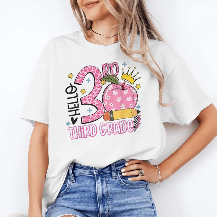 Hello 3rd Third Grade Back To School Pink Leopard Teacher Unisex T-Shirt, funny gift Hello 3rd Third Grade Back To School Pink Leopard Teacher Unisex T-Shirt, funny gift