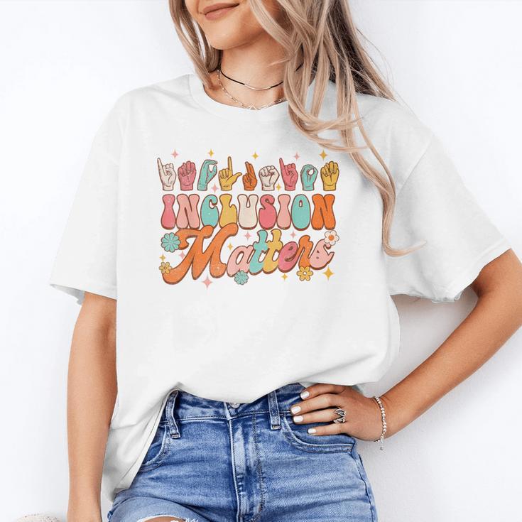 Inclusion Matters Groovy American Sign Language ASL Teacher For Men Women Unisex T-Shirt, Groovy Teacher Shirts, funny gift Inclusion Matters Groovy American Sign Language ASL Teacher For Men Women Unisex T-Shirt, Groovy Teacher Shirts, funny gift