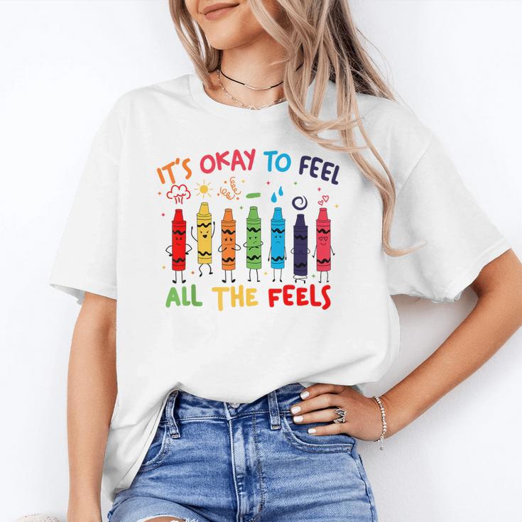 Its Okay To Feel All The Feels Mood Color Crayons Teacher Unisex T-Shirt, funny gift Its Okay To Feel All The Feels Mood Color Crayons Teacher Unisex T-Shirt, funny gift