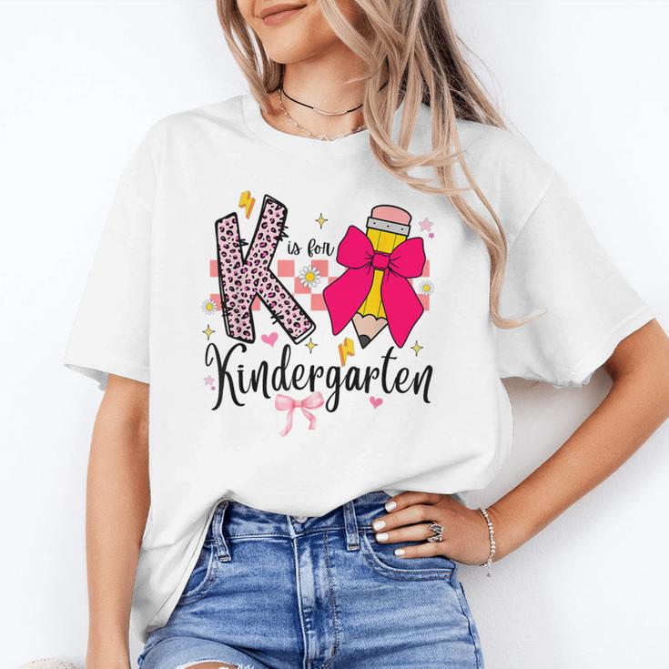 K Is For Kindergarten Teacher Coquette Bow Back To School Unisex T-Shirt, funny gift