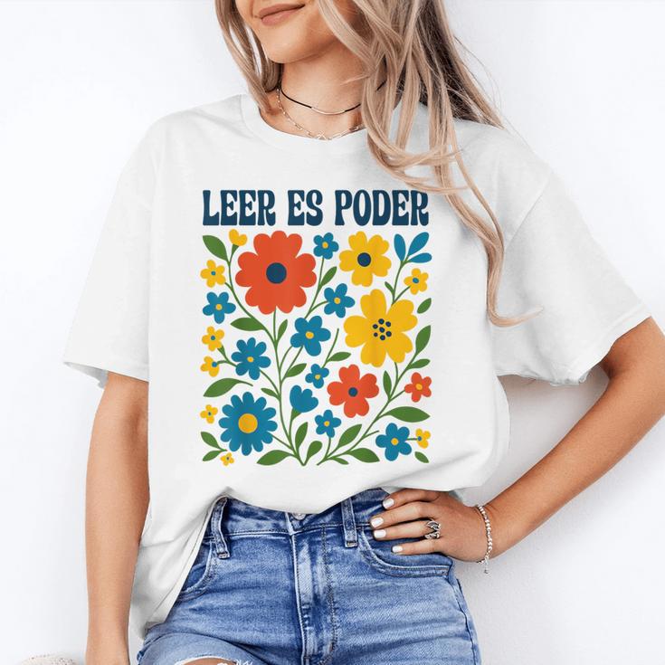 Leer Es Poder Cute Floral Boho Spanish Teacher Reading Unisex T-Shirt, funny gift Leer Es Poder Cute Floral Boho Spanish Teacher Reading Unisex T-Shirt, funny gift