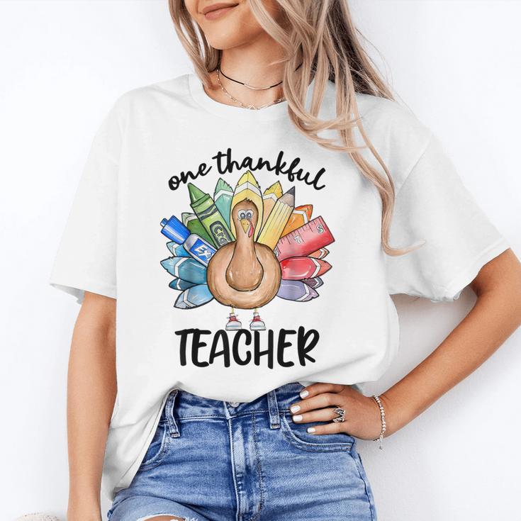 One Thankful Teacher Turkey Pencil Thanksgiving Teachers Unisex T-Shirt, funny gift