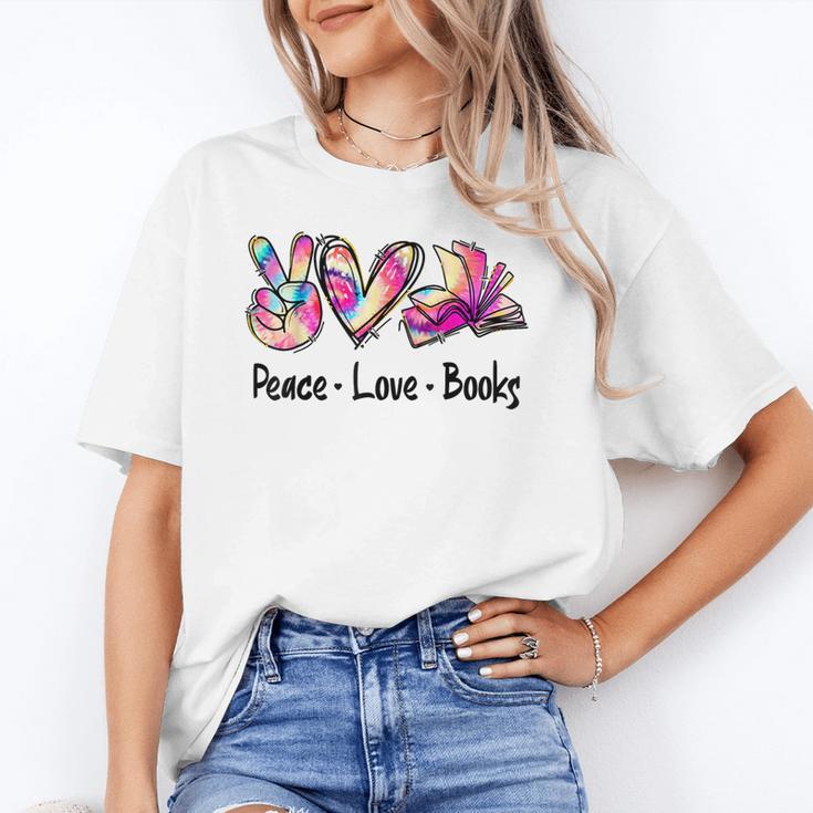 Peace Love Books Librarian Teacher Life Book Library Tie Dye Unisex T-Shirt, funny gift Peace Love Books Librarian Teacher Life Book Library Tie Dye Unisex T-Shirt, funny gift