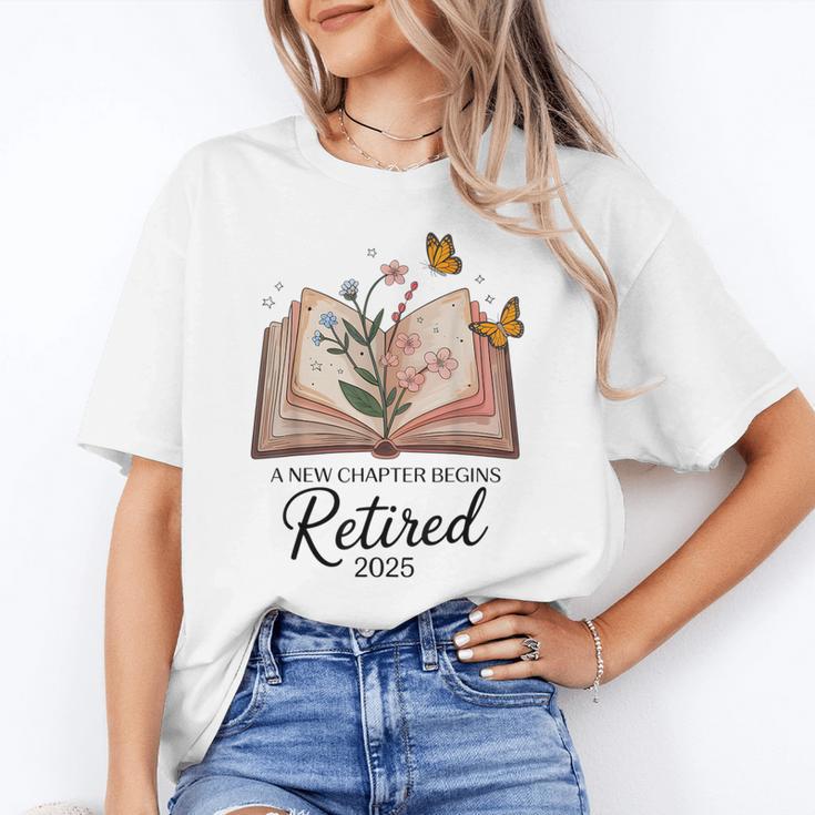 Retired 2025 A New Chapter Begins Retirement Teacher Book Unisex T-Shirt, funny gift