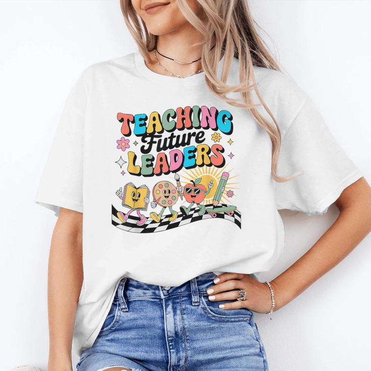 Retro Teaching Future Leaders Groovy Teacher Back To School Unisex T-Shirt, Future Teacher Shirts, Groovy Teacher Shirts, funny gift