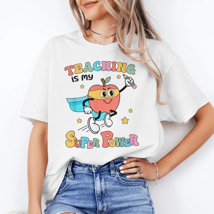 Retro Teaching Is My Superpower Apple Teacher Appreciation Unisex T-Shirt, funny gift Retro Teaching Is My Superpower Apple Teacher Appreciation Unisex T-Shirt, funny gift