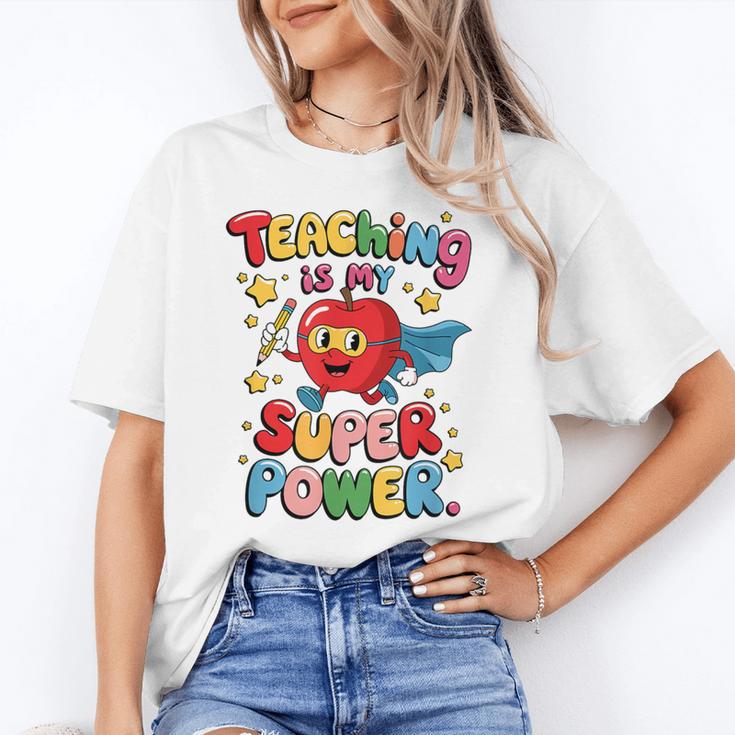 Retro Teaching Is My Superpower Apple Teacher Appreciation Unisex T-Shirt, funny gift Retro Teaching Is My Superpower Apple Teacher Appreciation Unisex T-Shirt, funny gift