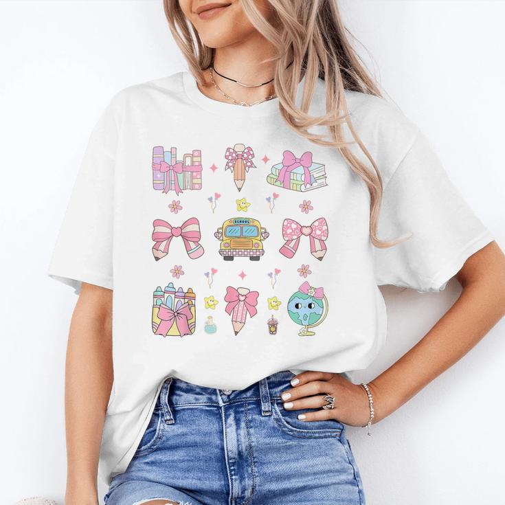School Pencils And Bows Teacher Bow Coquette Pencil Girls Unisex T-Shirt, funny gift School Pencils And Bows Teacher Bow Coquette Pencil Girls Unisex T-Shirt, funny gift