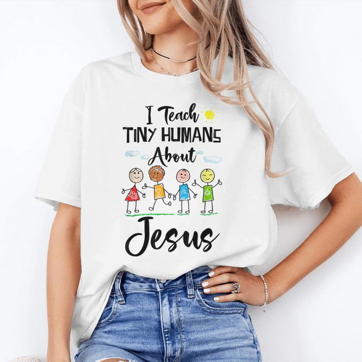 I Teach Tiny Humans About Jesus Sunday School Teacher Unisex T-Shirt, funny gift