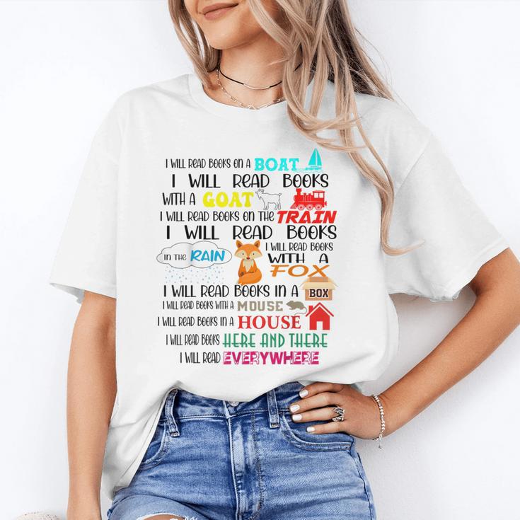 Teacher I Will Read Book On Boat Kids Women Bookworm Unisex T-Shirt, funny gift Teacher I Will Read Book On Boat Kids Women Bookworm Unisex T-Shirt, funny gift