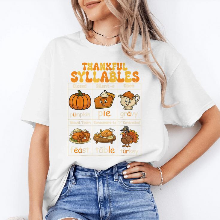 Thankful Syllables Teacher Thanksgiving Educational Kids Unisex T-Shirt, funny gift Thankful Syllables Teacher Thanksgiving Educational Kids Unisex T-Shirt, funny gift