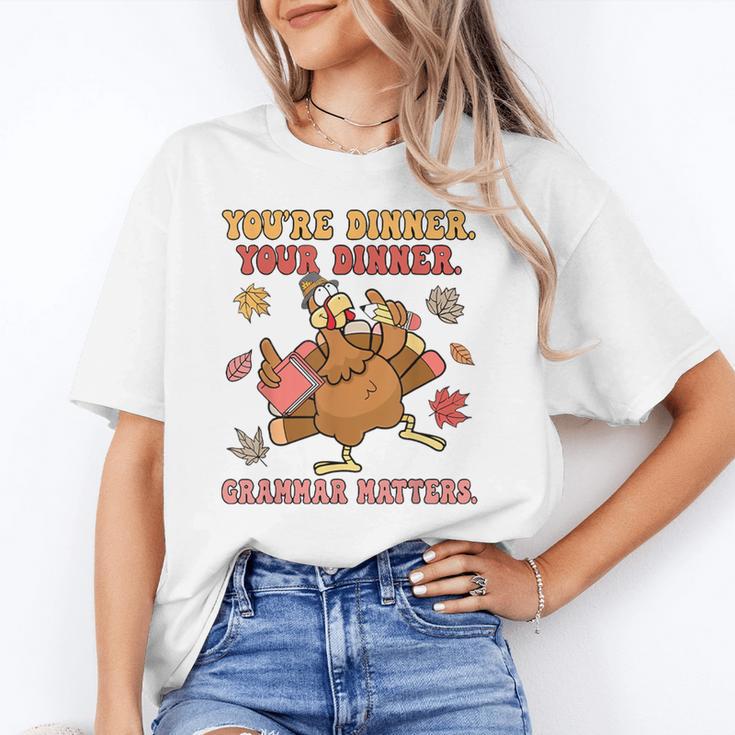 Thanksgiving Grammar Thankful English Teacher Fall Turkey Unisex T-Shirt, English Teacher Shirts, funny gift