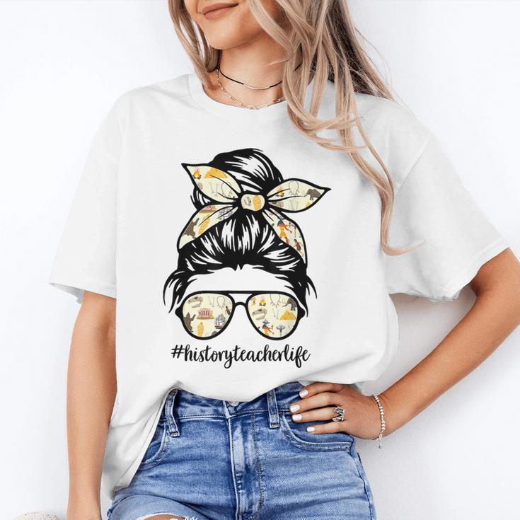 History Teacher Messy Bun Life Hair Glasses Unisex T-Shirt, History Teacher Shirts, funny gift History Teacher Messy Bun Life Hair Glasses Unisex T-Shirt, History Teacher Shirts, funny gift