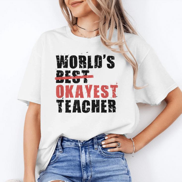 World's Best Okayest Teacher ACY025a For Men Women Unisex T-Shirt, funny gift World's Best Okayest Teacher ACY025a For Men Women Unisex T-Shirt, funny gift