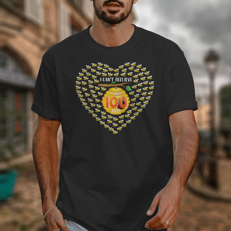 100 Days Of School Bee Hive Tree Hearts Teachers Student Kid Unisex T-Shirt, funny design