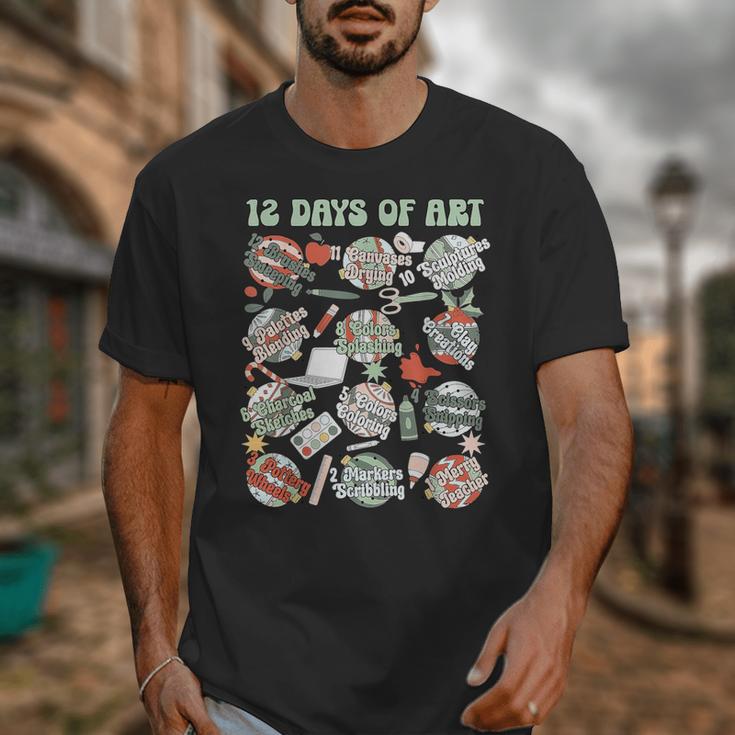 12 Days Of Art Teacher Christmas Artists Painter Educational Unisex T-Shirt, funny design