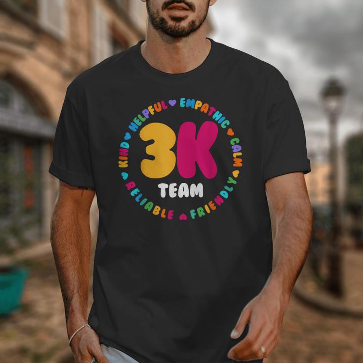 3K Team & Teacher Squad Threes Crew PreK Elementary Team Unisex T-Shirt, funny design