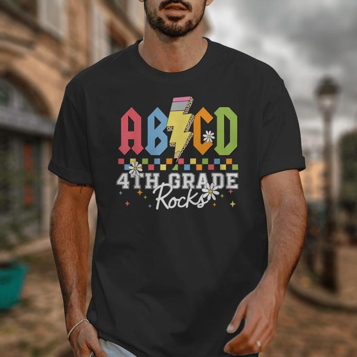4th Grade Rocks ABCD Back To School Rock Teachers Unisex T-Shirt, funny design
