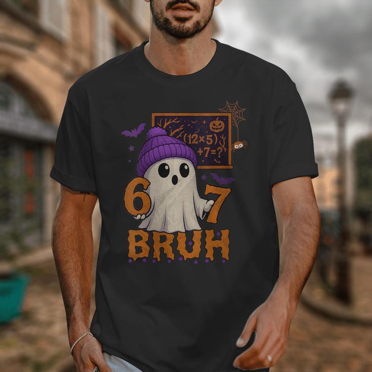 67 Teacher Halloween Ghost Six Seven Meme Math Equation Bruh Unisex T-Shirt, funny design