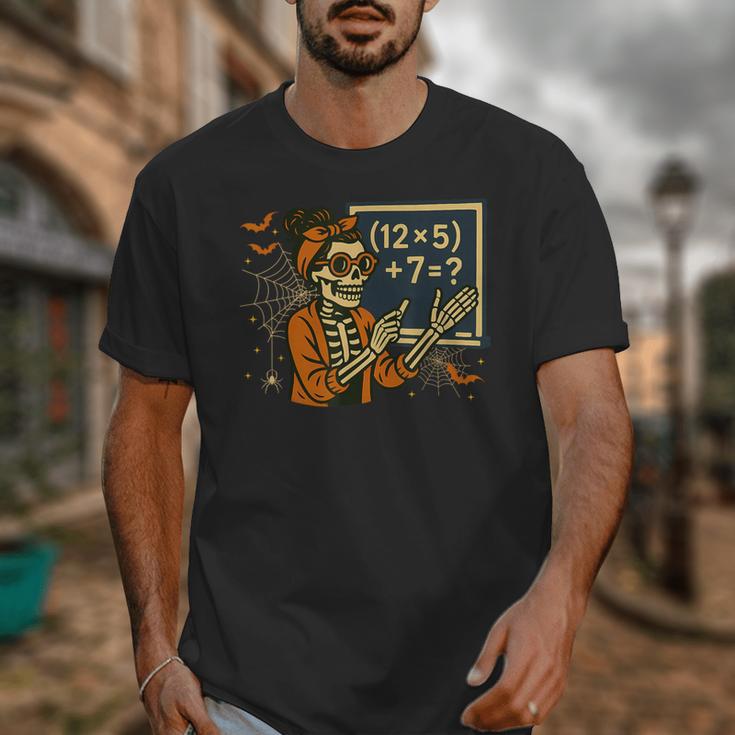 67 Teacher Halloween Skeleton Six Seven Meme Math Unisex T-Shirt, funny design