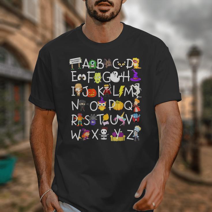 Alphabet ABCs Halloween Characters Kindergarten Teacher Kids Unisex T-Shirt, funny design Alphabet ABCs Halloween Characters Kindergarten Teacher Kids Unisex T-Shirt, funny design