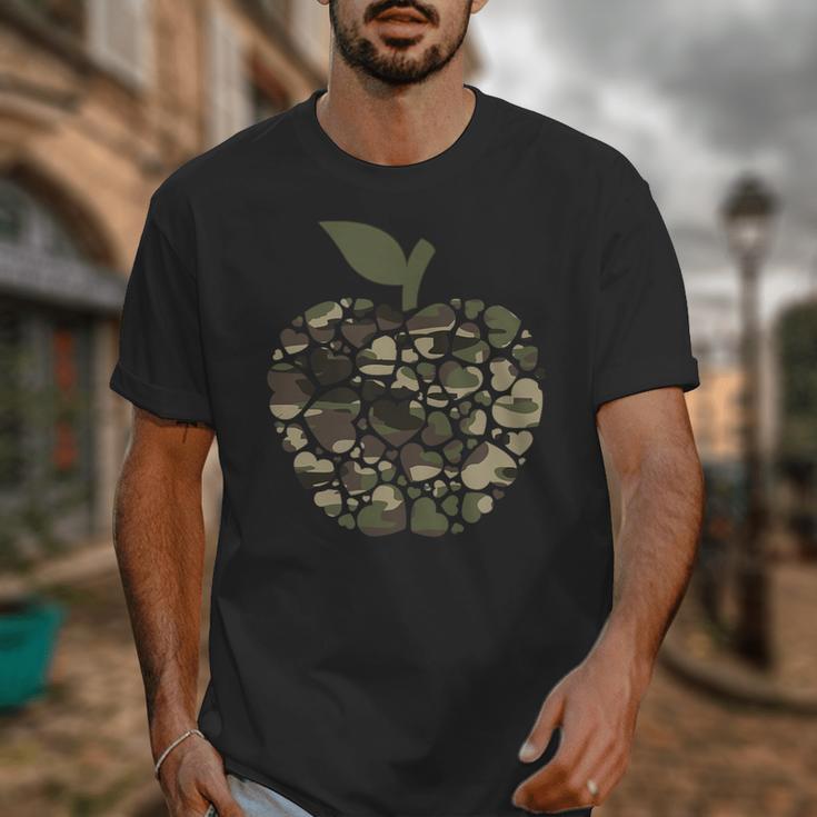 Apple Hearts Teacher Camouflage Clothing School Camo Apple For Men Women Girls Kids Unisex T-Shirt, funny design