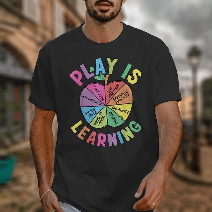 Apple Retro Play Is Learning Kindergarten Teacher Daycare Unisex T-Shirt, funny design Apple Retro Play Is Learning Kindergarten Teacher Daycare Unisex T-Shirt, funny design