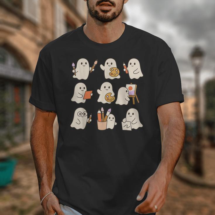 Art Teacher Ghost Halloween Artists Painter Teacher Spooky Unisex T-Shirt, funny design Art Teacher Ghost Halloween Artists Painter Teacher Spooky Unisex T-Shirt, funny design