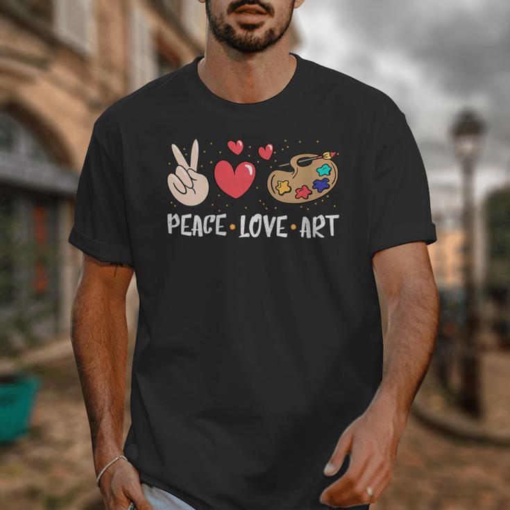 Art Teacher Peace Love Art For Artists And Painters Unisex T-Shirt, funny design Art Teacher Peace Love Art For Artists And Painters Unisex T-Shirt, funny design