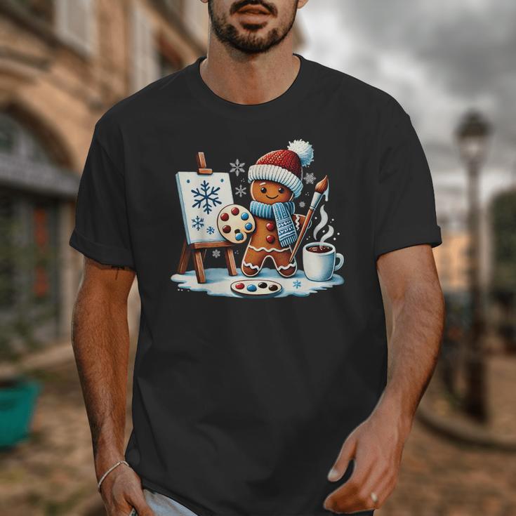 Artist Gingerbread Painter Art Teacher Student Christmas Unisex T-Shirt, funny design