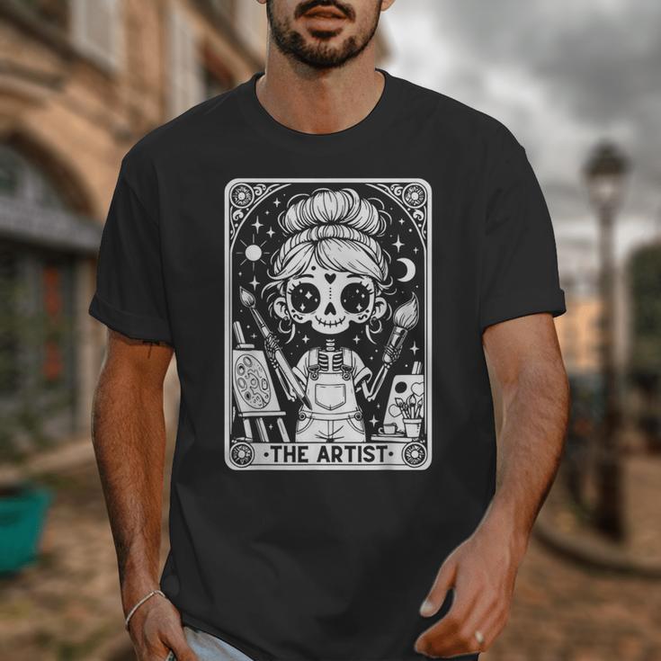 Artist Tarot Card Skeleton Painter Art Teacher Witchy Unisex T-Shirt, funny design