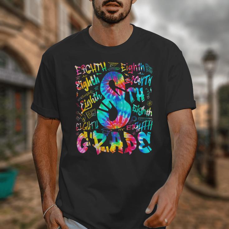 Back To School Eighth 8th Grade Tie Dye Typography Teacher Unisex T-Shirt, funny design