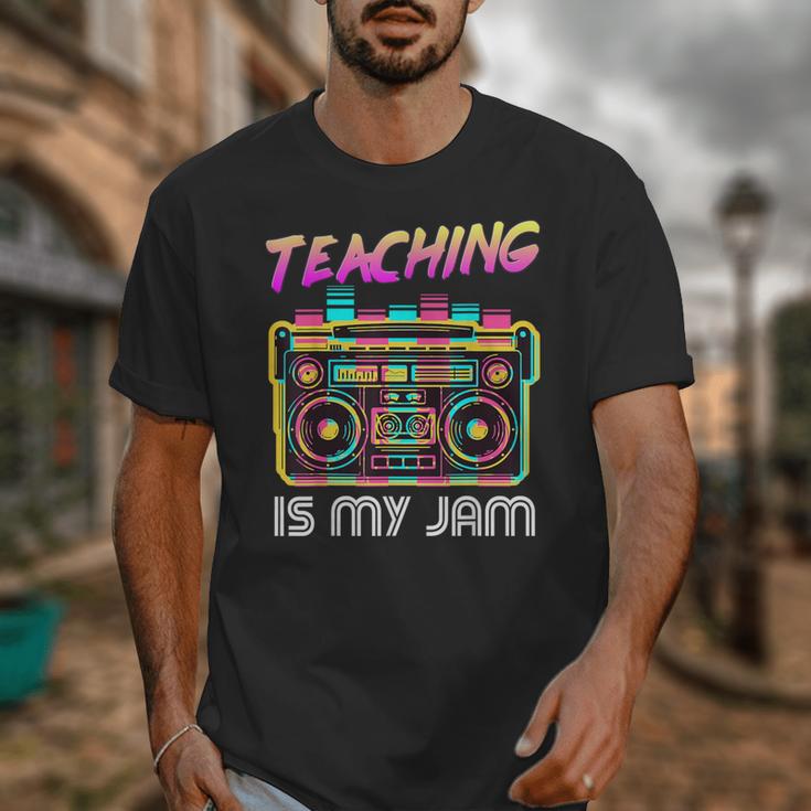 Back To School Retro Teaching Is My Jam 80s Teacher Boombox Unisex T-Shirt, funny design