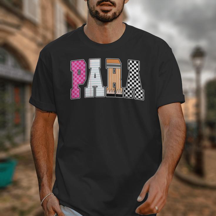 Back To School Teacher Para Preppy Checkered Para Life Unisex T-Shirt, funny design