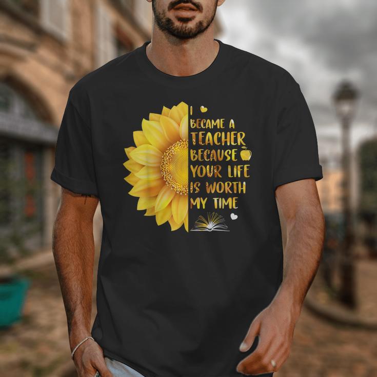 I Became A Teacher Because Your Life Is Worth My Time Tshirt Men Women Unisex T-Shirt, funny design I Became A Teacher Because Your Life Is Worth My Time Tshirt Men Women Unisex T-Shirt, funny design