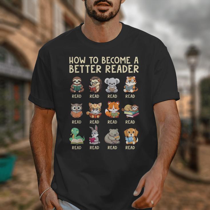 How To Become A Better Reader Animals Reading Teacher Unisex T-Shirt, funny design How To Become A Better Reader Animals Reading Teacher Unisex T-Shirt, funny design