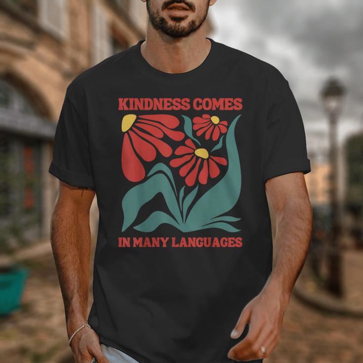 Boho Flower ESL Teacher Kindness Comes In Many Languages Unisex T-Shirt, Esl Teacher Gifts, funny design