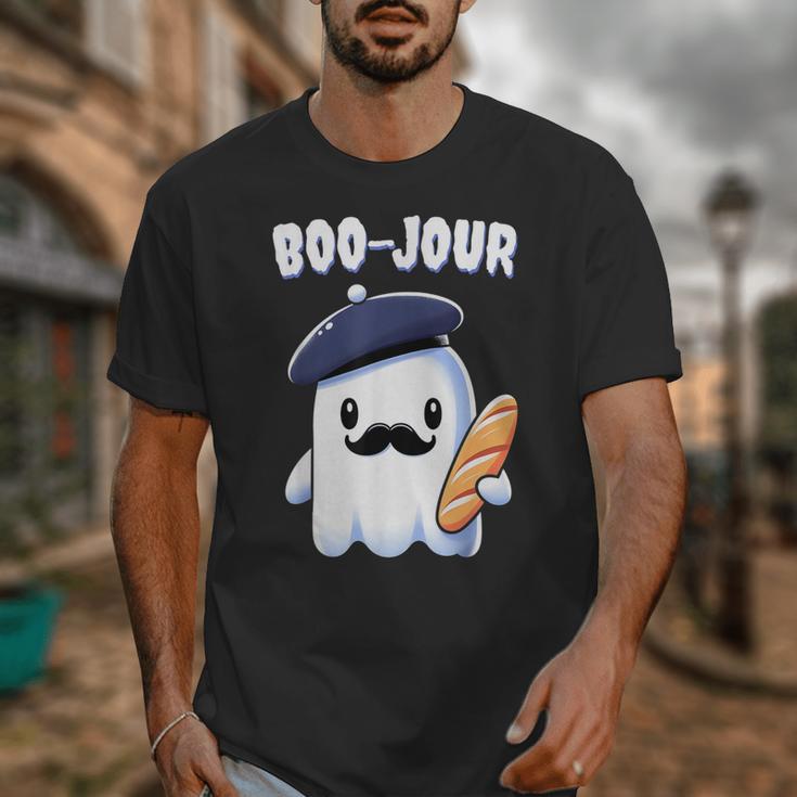 Boo Jour Ghost French Teacher Vintage Teacherlife Groovy Unisex T-Shirt, Groovy Teacher Gifts, funny design