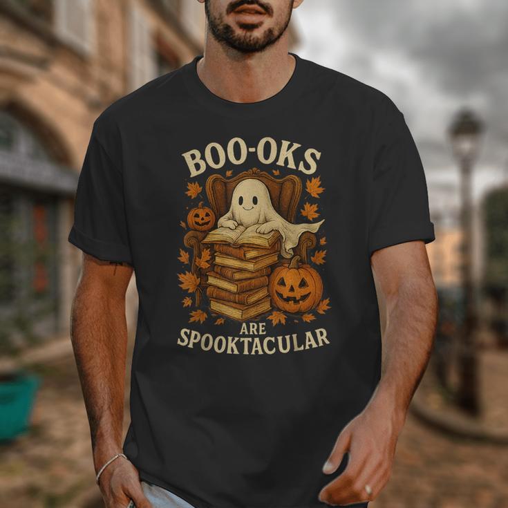 Books Are Spooktacular Ghost Book Reading Halloween Teachers Unisex T-Shirt, funny design