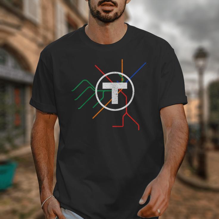 Boston T Subway Map Vintage MBTA Unisex T-Shirt, funny design