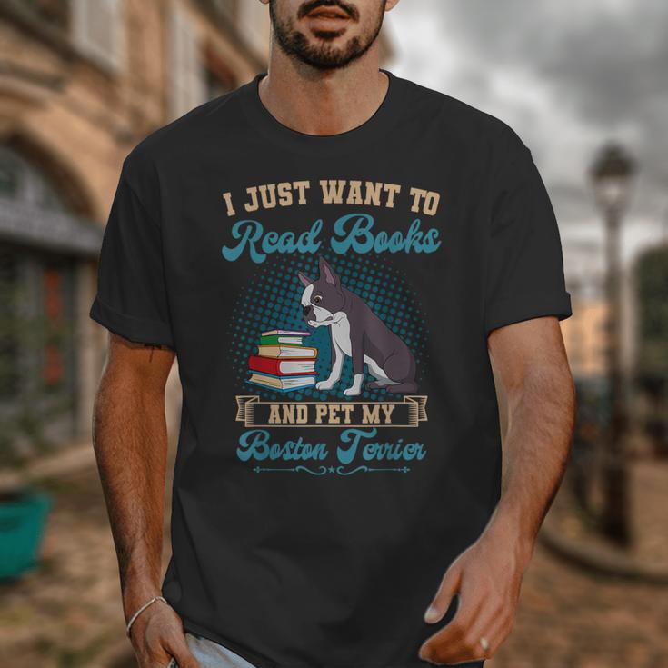 Boston Terrier American Gentleman Bibliophile Book Lover Unisex T-Shirt, American Boston Terrier Gifts, funny design