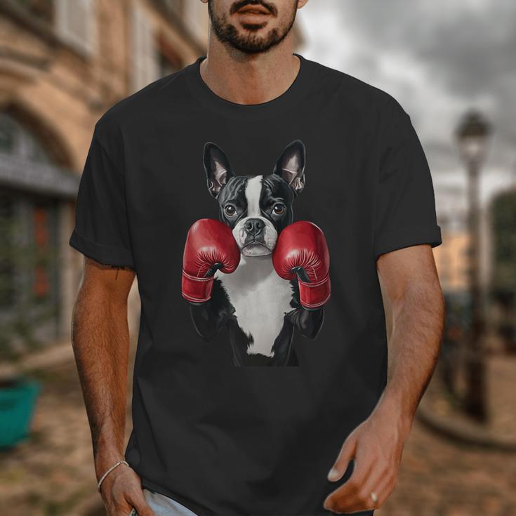 Boston Terrier Boxing Unisex T-Shirt, funny design