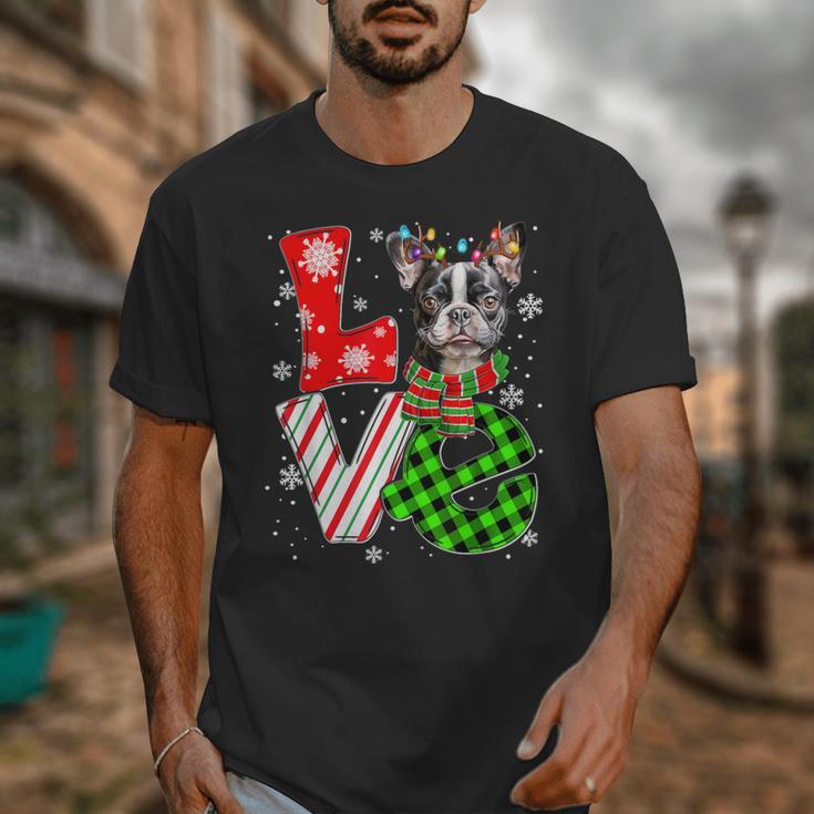 Boston Terrier Christmas Tree Lights Santa Dog Xmas For Men Women Kids Unisex T-Shirt, Boston Terrier Christmas Gifts, funny design