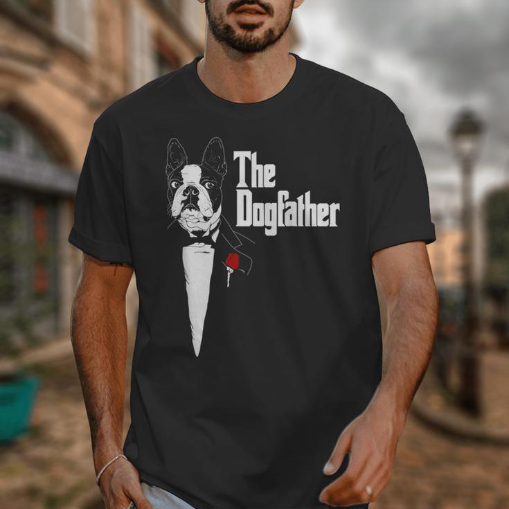 Boston Terrier Dad The DogFather Shirt Boston Terrier Unisex T-Shirt, Couple Gifts, Boston Terrier Dad Gifts, funny design