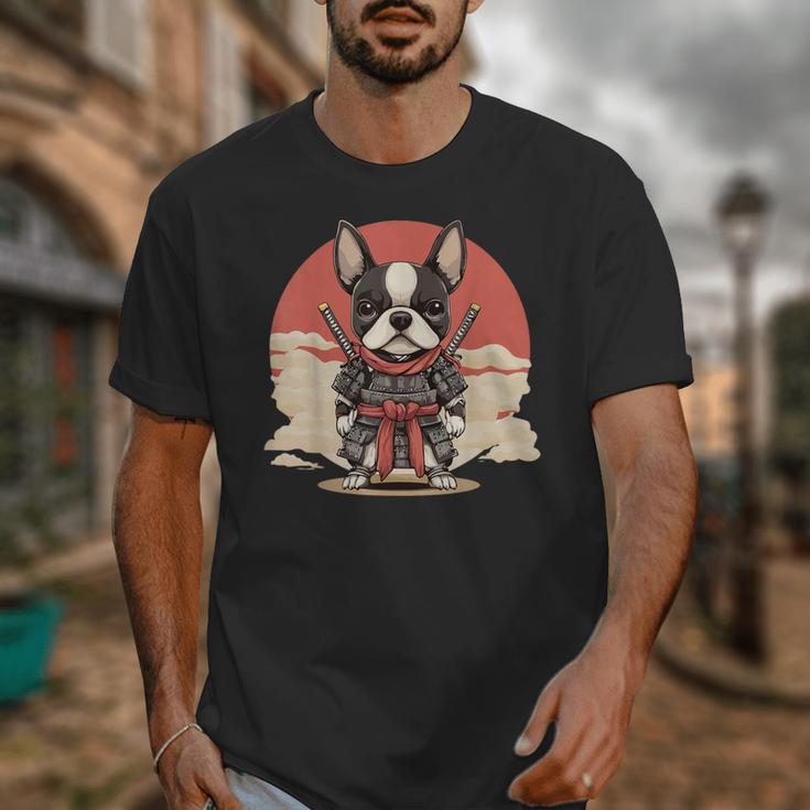 Boston Terrier Dog Japanese Style Samurai Dogs Unisex T-Shirt, funny design