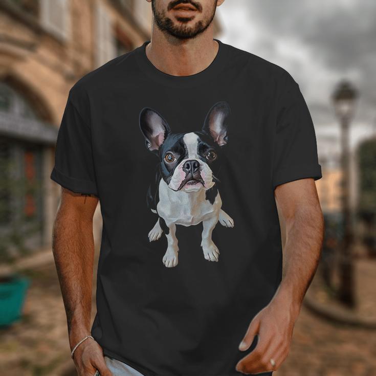 Boston Terrier Dog Motif Pet Art Boston Terrier Men Women Kids Unisex T-Shirt, funny design