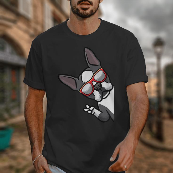 Boston Terrier Dog From Side Boston Bull Unisex T-Shirt, funny design